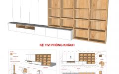 Kệ Tivi Mẫu 1 - Layout Sketchup